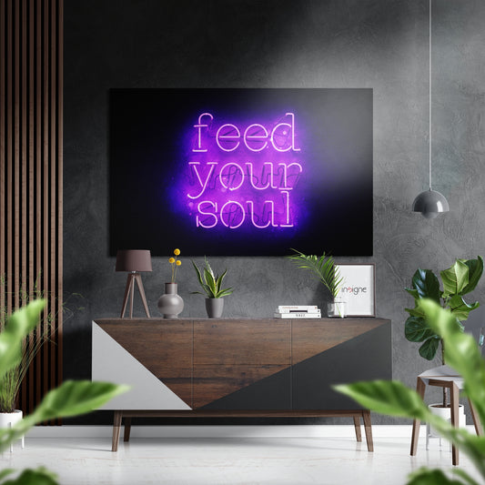 Feed Your Soul Brushed Aluminium Dibond Wall Art.