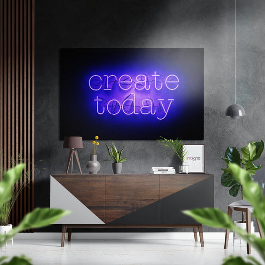 Create Today Brushed Aluminium Dibond Wall Art.