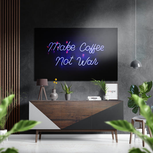 Make Coffee Brushed Aluminium Dibond Wall Art.