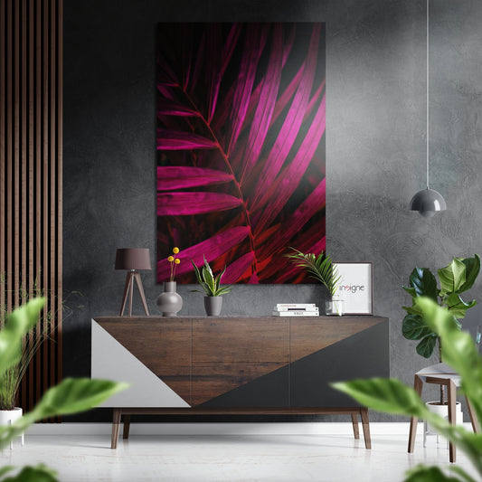 Leaf Brushed Aluminium Dibond Wall Art.