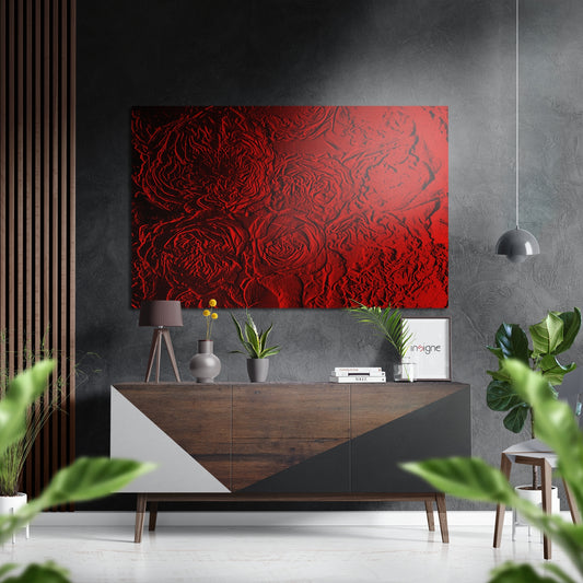 Abstract Roses Brushed Aluminium Dibond Wall Art.