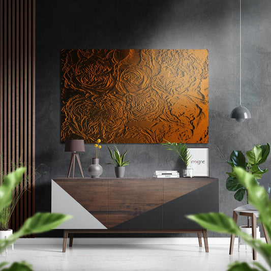 Abstract Roses Brushed Aluminium Dibond Wall Art.
