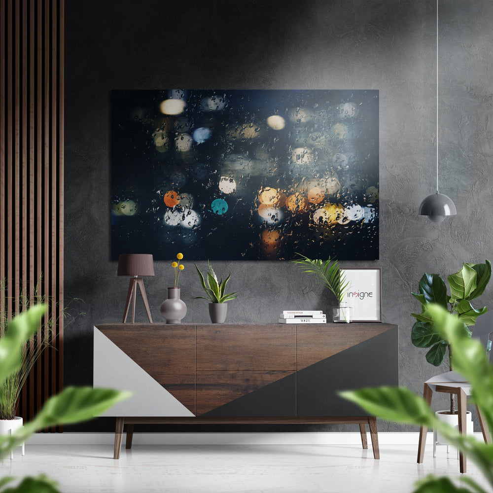 City Lights Brushed Aluminium Dibond Wall Art.