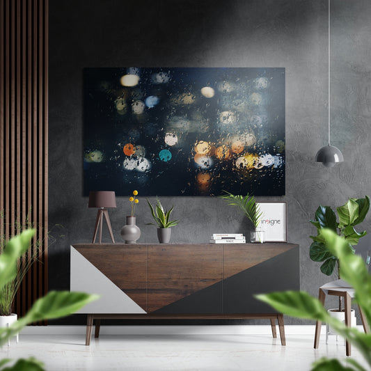 City Lights Brushed Aluminium Dibond Wall Art.