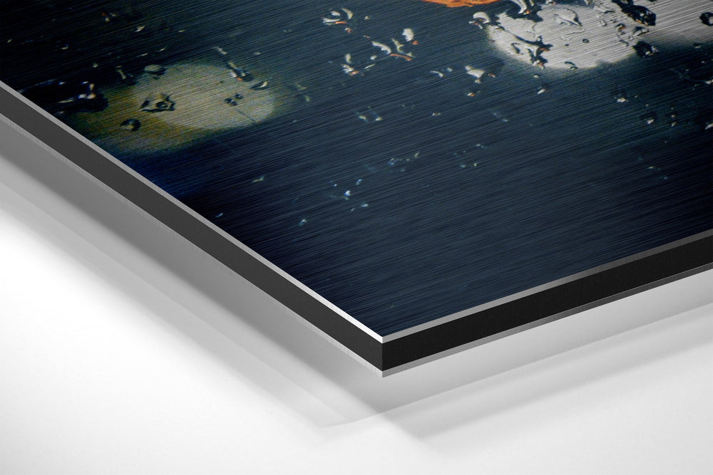 City Lights Brushed Aluminium Dibond Wall Art.