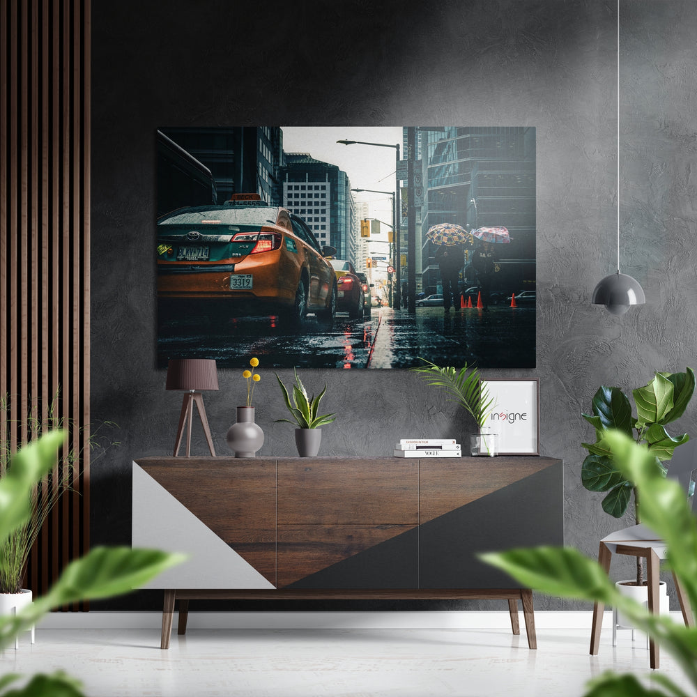 City Rush Brushed Aluminium Dibond Wall Art.