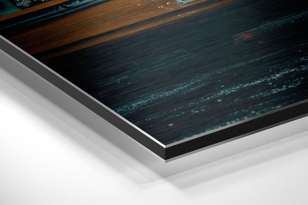 City Rush Brushed Aluminium Dibond Wall Art.