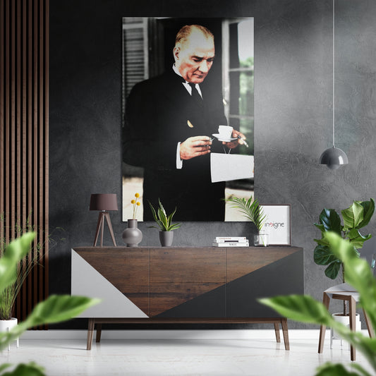 Atatürk Brushed Aluminium Dibond Wall Art.