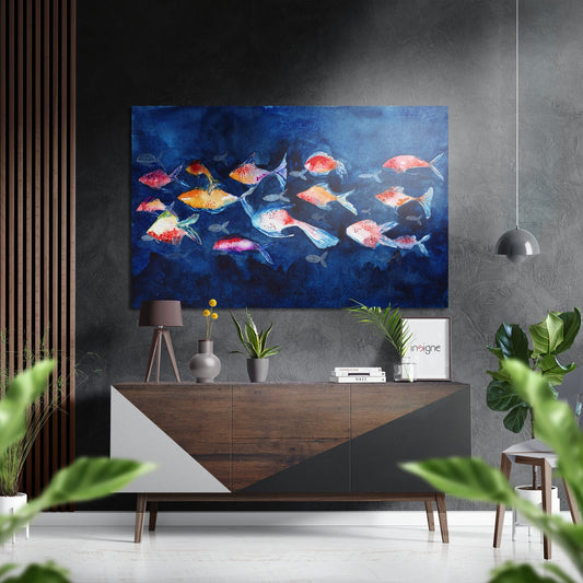 Fish Brushed Aluminium Dibond Wall Art.