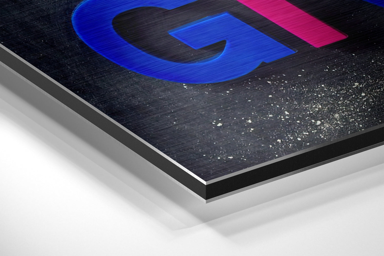 Don't Give Up Brushed Aluminium Dibond Wall Art.