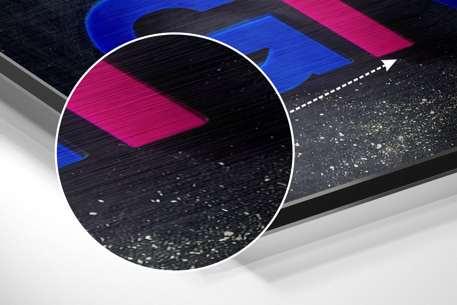 Don't Give Up Brushed Aluminium Dibond Wall Art.