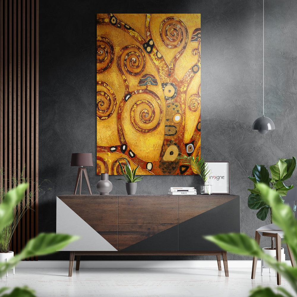 Klimt's Tree of Life Brushed Aluminium Dibond Wall Art.
