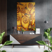 Klimt's Tree of Life Brushed Aluminium Dibond Wall Art.