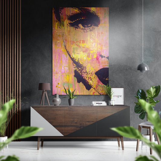 Retro Woman Brushed Aluminium Dibond Wall Art.