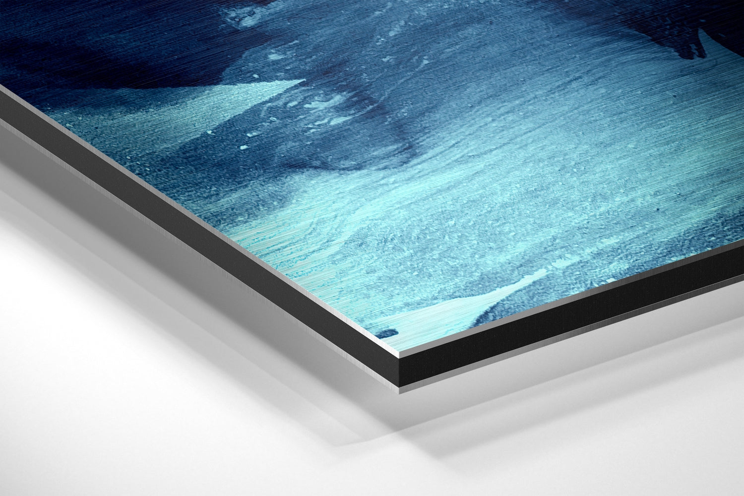 Abstract Waves Brushed Aluminium Dibond Wall Art.