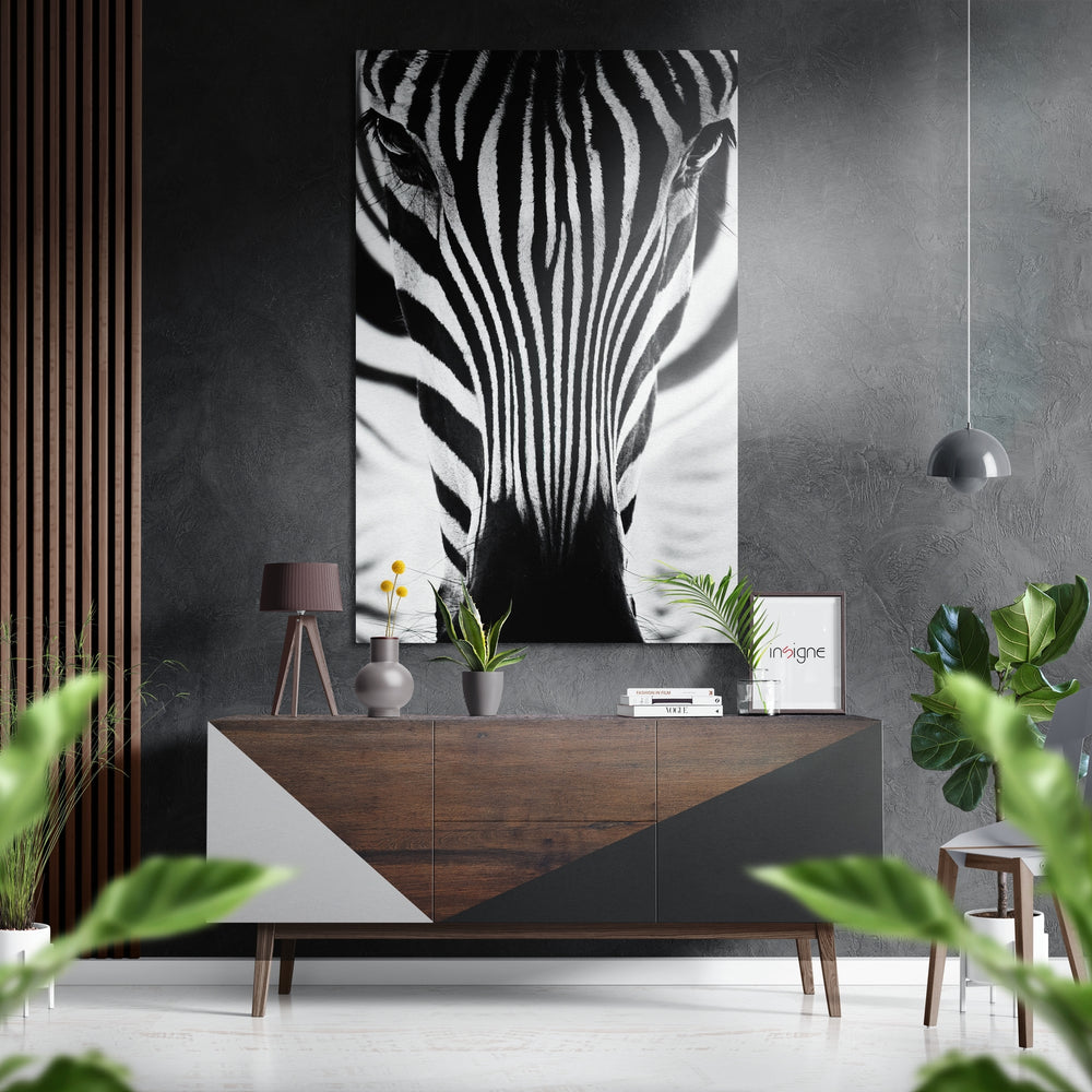 Zebra Brushed Aluminium Dibond Wall Art.