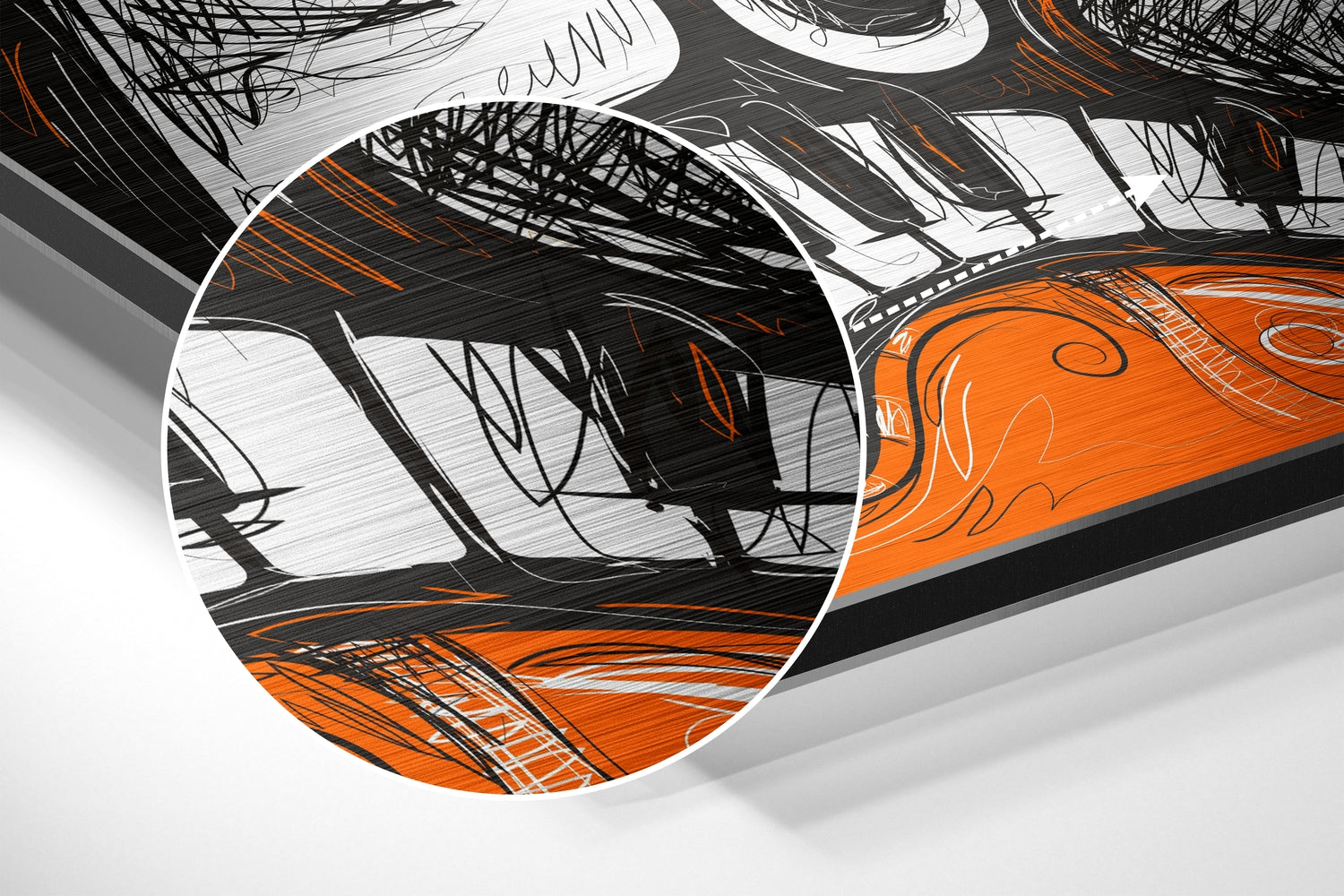 Picasso Style Brushed Aluminium Dibond Wall Art.