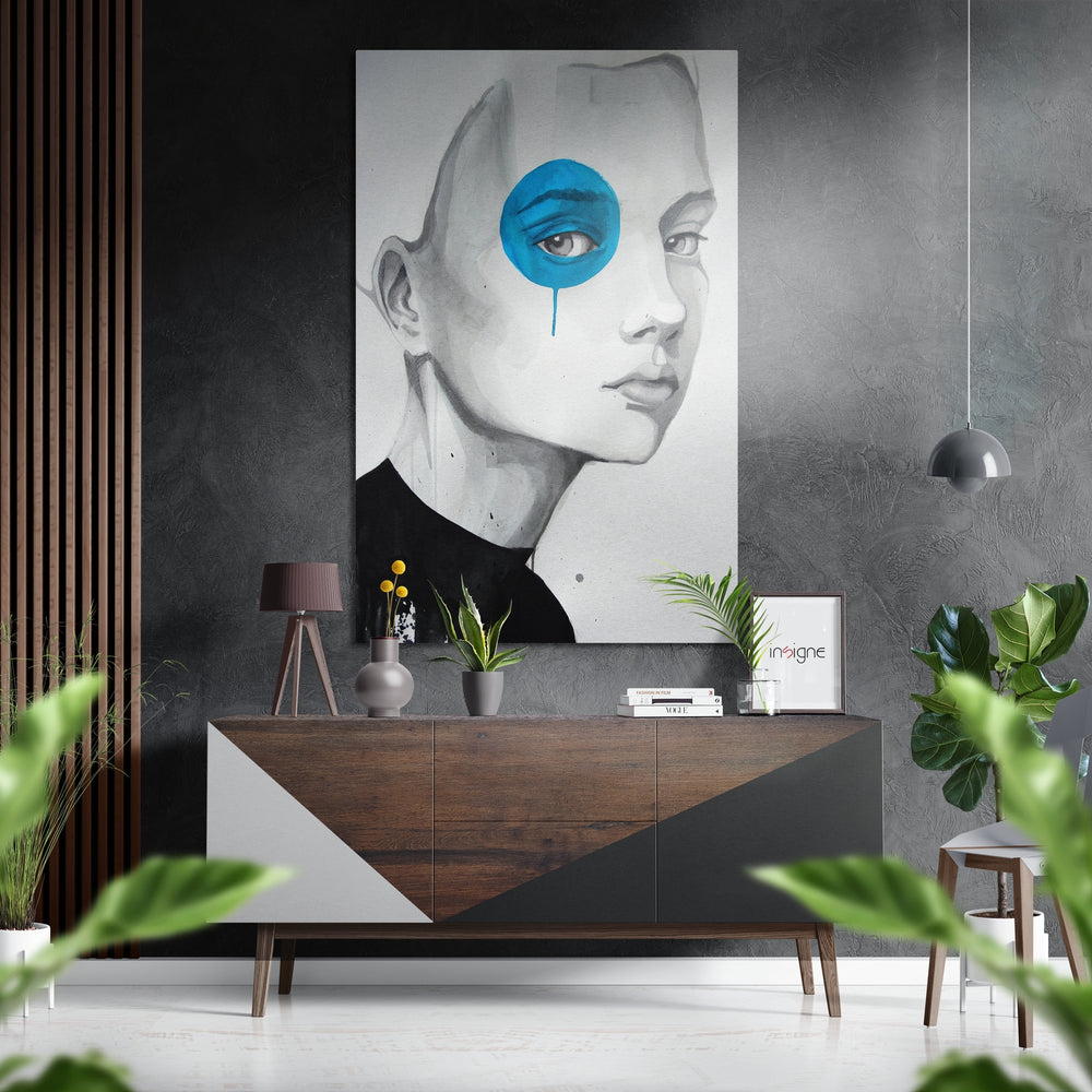 Blue Eye Brushed Aluminium Dibond Wall Art.