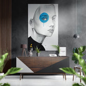 Blue Eye Brushed Aluminium Dibond Wall Art.