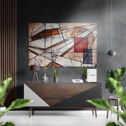 Geometry Brushed Aluminium Dibond Wall Art.