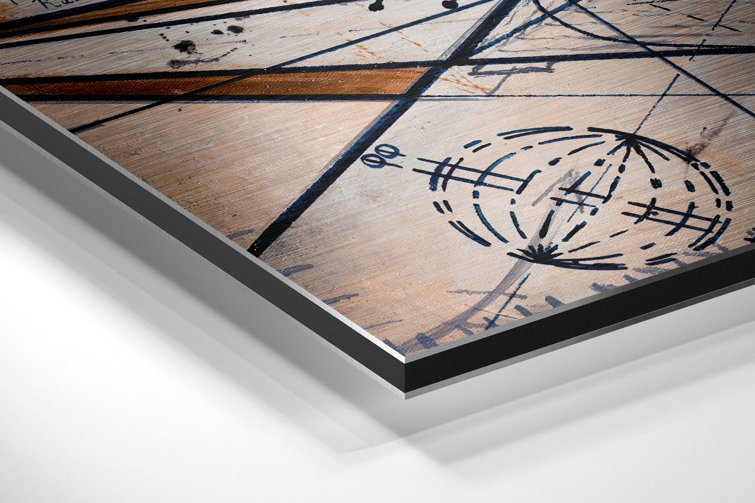 Geometry Brushed Aluminium Dibond Wall Art.