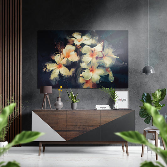Flowers Brushed Aluminium Dibond Wall Art.