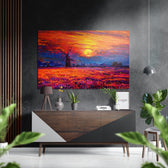 Sunset at the Windmill Brushed Aluminium Dibond Wall Art.