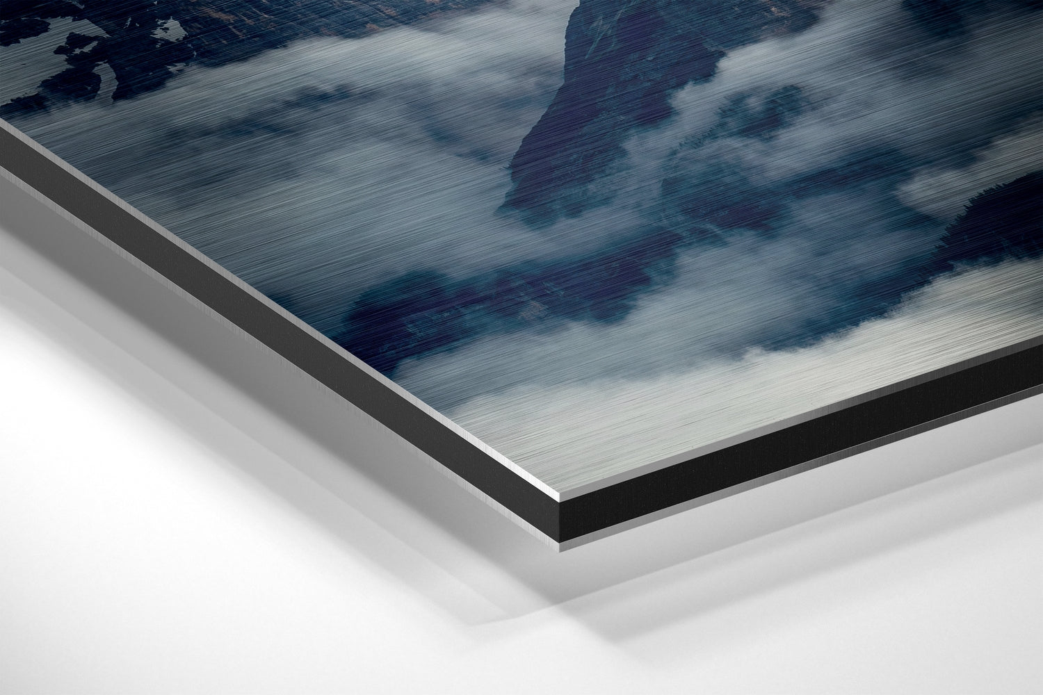 Mountain View Brushed Aluminium Dibond Wall Art.