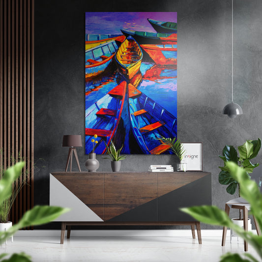 Boats Brushed Aluminium Dibond Wall Art.