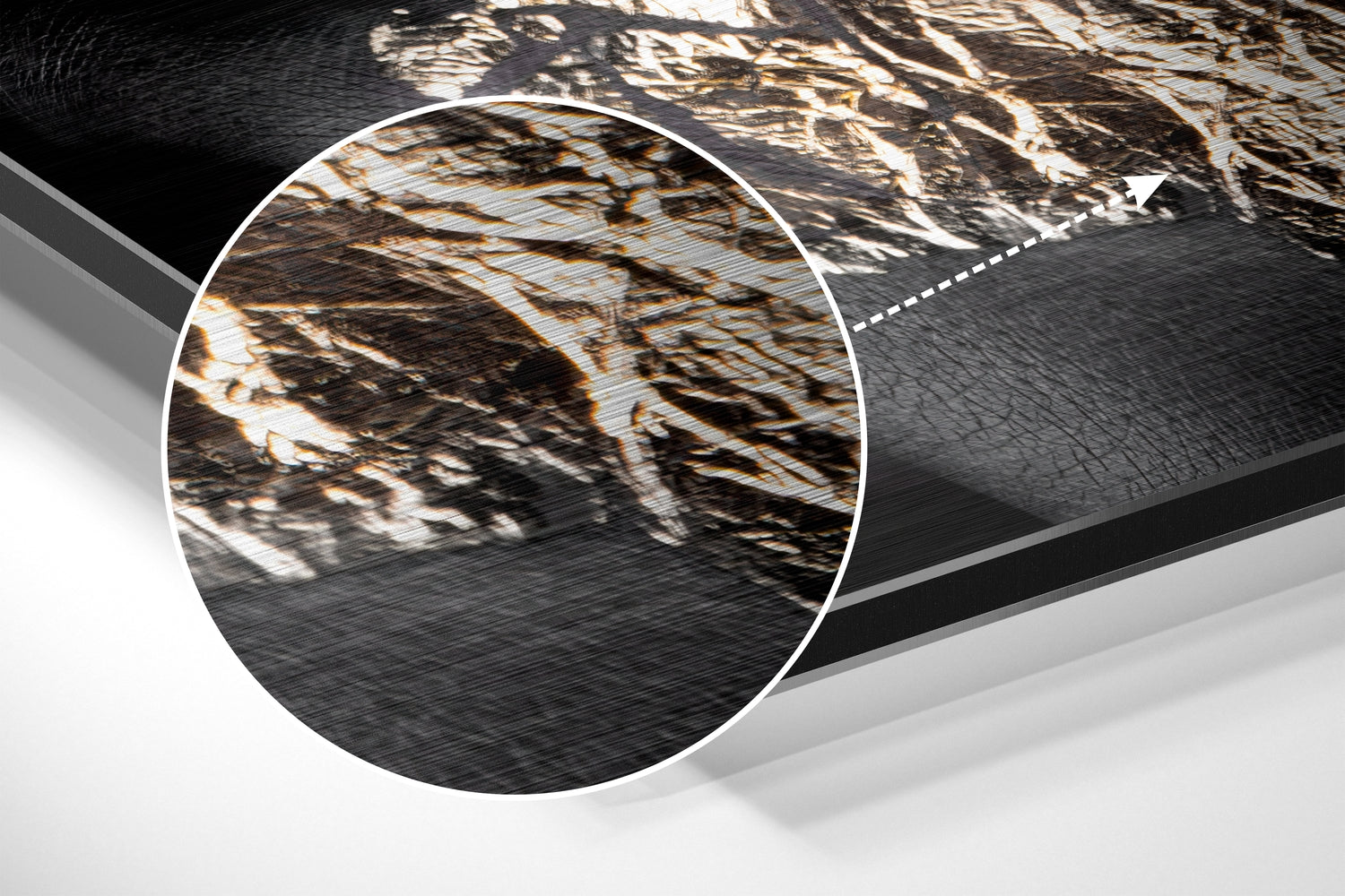 Golden Woman Brushed Aluminium Dibond Wall Art.