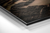 Sunset and Mountains Brushed Aluminium Dibond Wall Art.