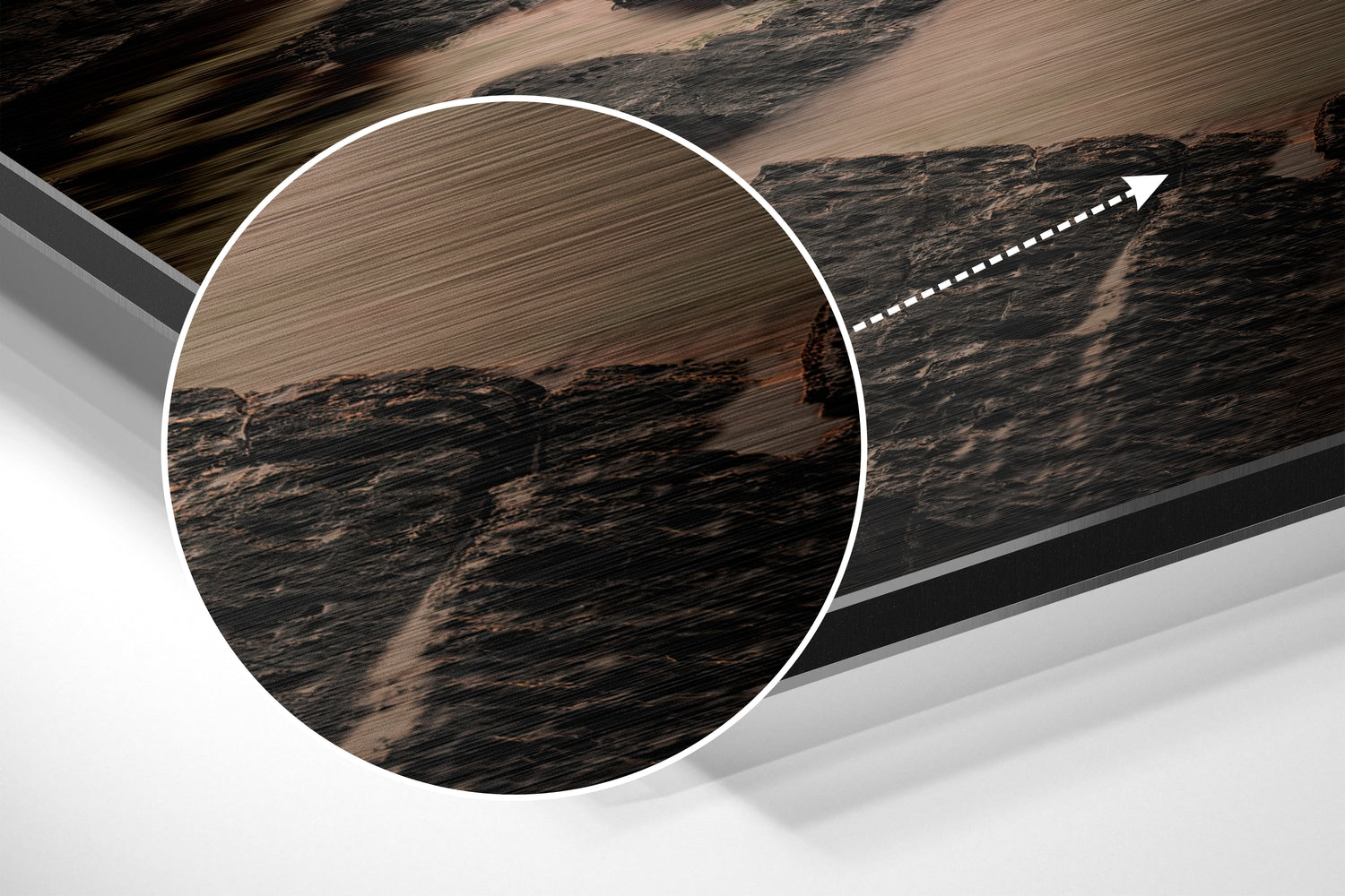 Sunset and Mountains Brushed Aluminium Dibond Wall Art.