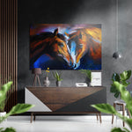Horses in Love Brushed Aluminium Dibond Wall Art.
