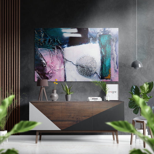 Abstract Brushed Aluminium Dibond Wall Art.