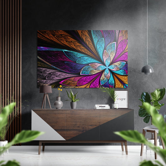 Flower Brushed Aluminium Dibond Wall Art.