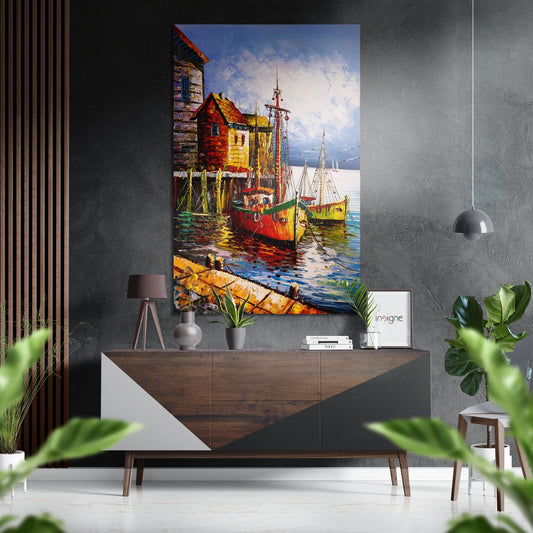 Boats Brushed Aluminium Dibond Wall Art.