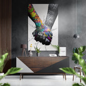Free Love Brushed Aluminium Dibond Wall Art.