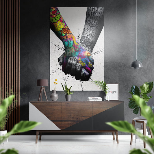 Free Love Brushed Aluminium Dibond Wall Art.