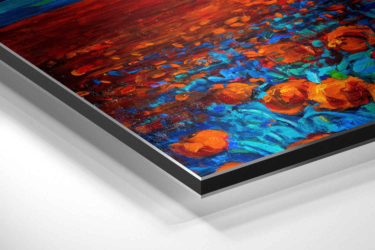 Poppy Field Brushed Aluminium Dibond Wall Art.