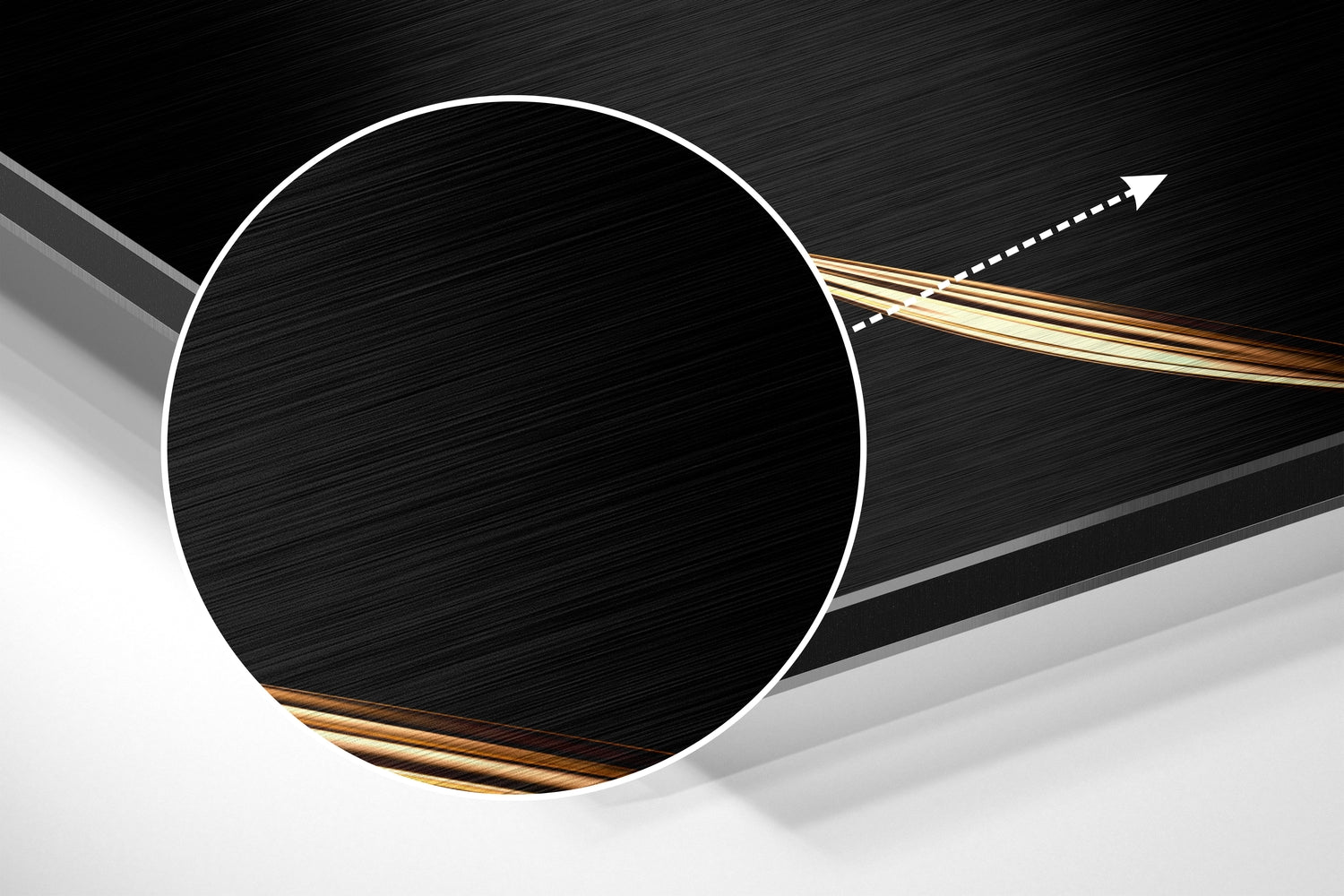 Golden Flower Brushed Aluminium Dibond Wall Art.