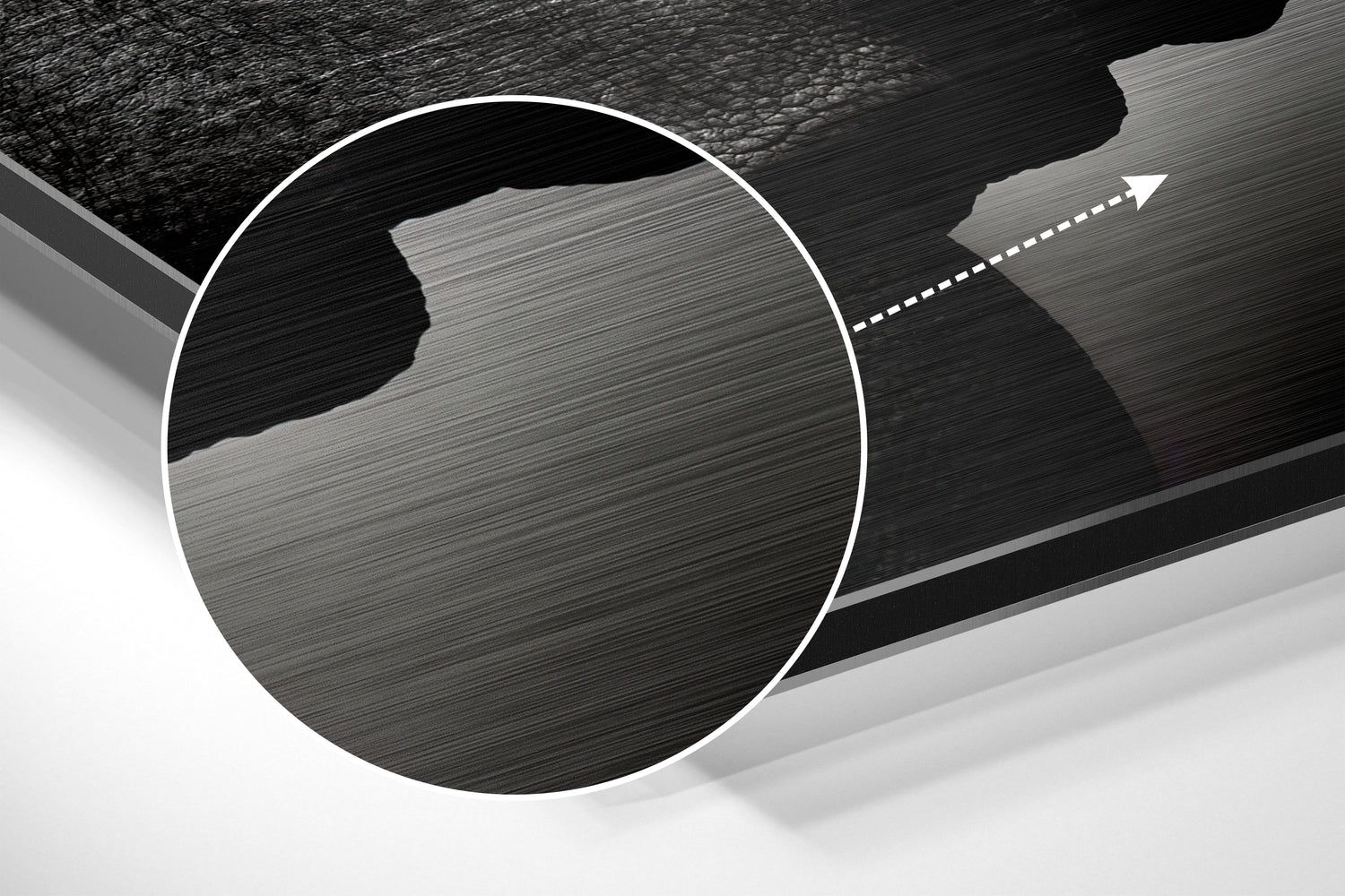 Rhino Brushed Aluminium Dibond Wall Art.