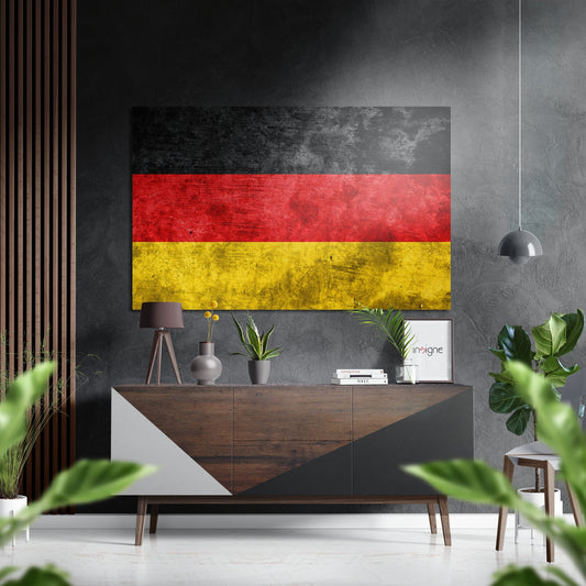 Flag of Germany Brushed Aluminium Dibond Wall Art.