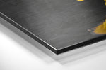 Yellow Smoke Brushed Aluminium Dibond Wall Art.