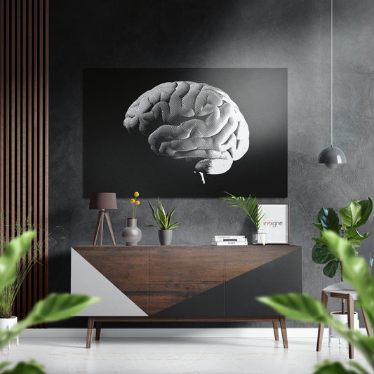 Brain Brushed Aluminium Dibond Wall Art.