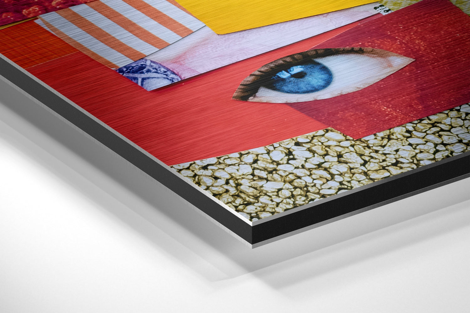 Patchwork Brushed Aluminium Dibond Wall Art.