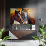 Horses Brushed Aluminium Dibond Wall Art.