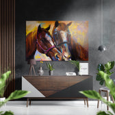 Horses Brushed Aluminium Dibond Wall Art.