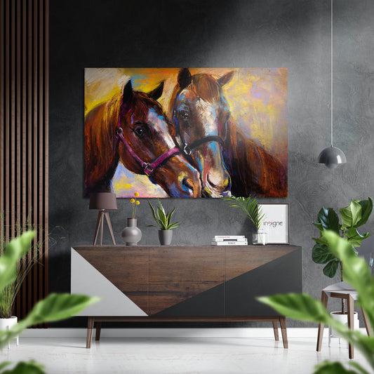 Horses Brushed Aluminium Dibond Wall Art.