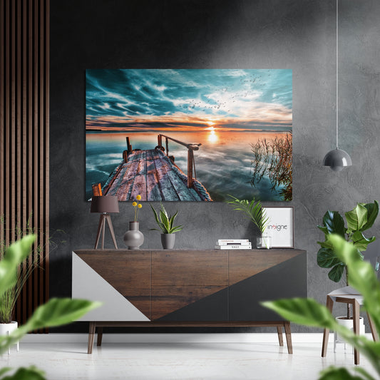 Sunset  Brushed Aluminium Dibond Wall Art.