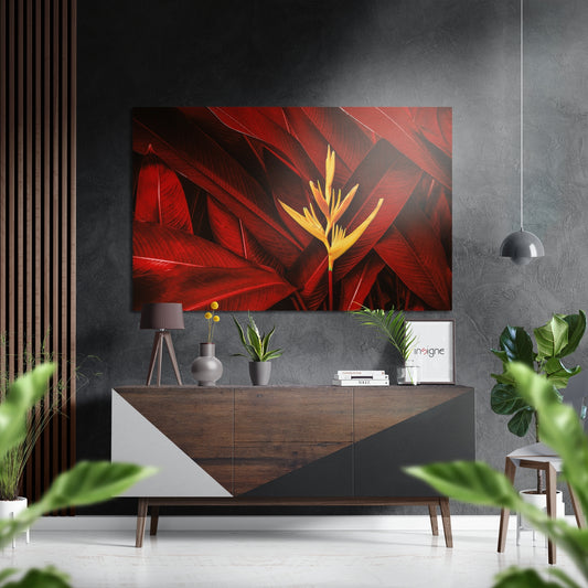 Leaves Brushed Aluminium Dibond Wall Art.